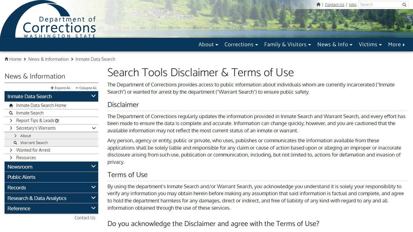 Search Tools Disclaimer & Terms of Use | Washington State Department of ...